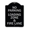 Signmission Designer Series-No Parking Loading Zone & Fire Lane Black & Silver Alum, 24" x 18", BS-1824-9960 A-DES-BS-1824-9960 - alternate 1